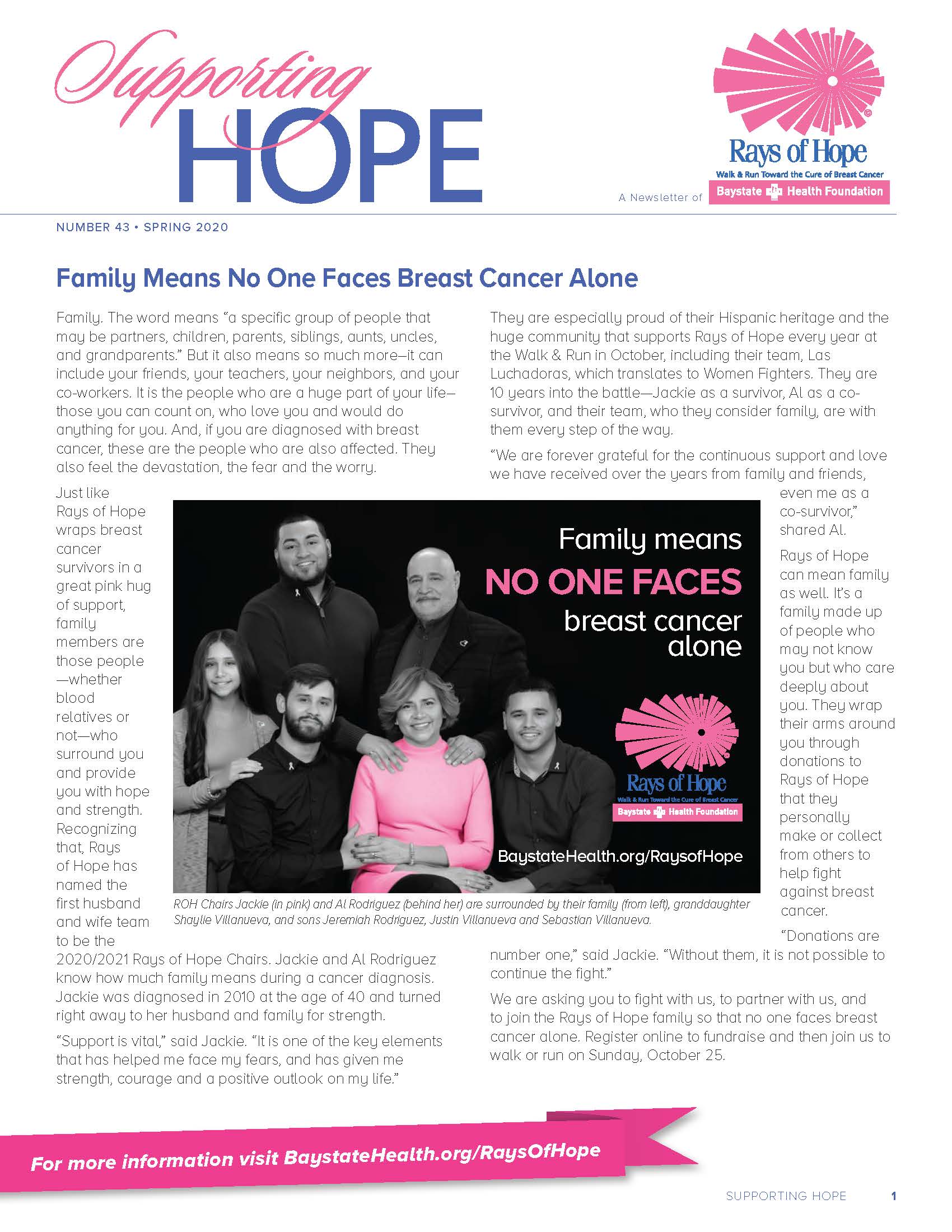 Supporting Hope Spring 2020 Front Cover