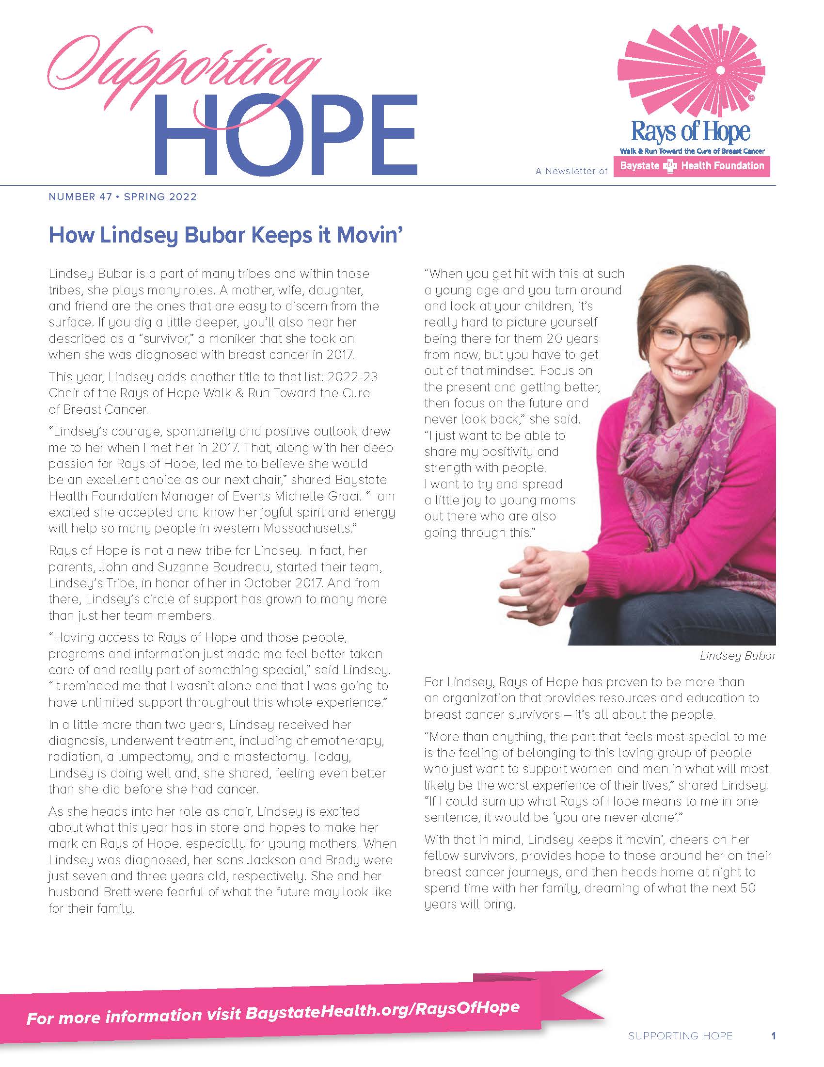 Supporting Hope Spring 2022 Front Cover